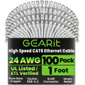 GEARit Cat 6 Ethernet Cable (100-Pack 1 Foot) Cat6 Network Patch, 10Gbps, RJ45, Snagless Cord, Gold-Plated Connectors, Internet for PC, TV, Tablet, Router, Printer, Servers, IT Data Center - White