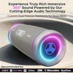 TREBLAB HD77 Bluetooth Speaker - Powerful 360° Sound with Impactful Bass, 30W Portable Wireless Audio, 20H Battery, IPX7 Waterproof, TWS Stereo, Shockproof Design for Outdoor, Beach, Pool, Jobsite