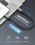 6 inch USB C to Lightning Cable Short, 0.5ft 2Pack Type C to Lightning Cord Power Delivery Fast Charging,[MFi Certified]Nylon Braided USB C iPhone Charger for iPhone14 13 12 11 Pro Max XR XS 8 SE iPad