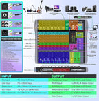 Pro DJ Mixer 8-Channel Audio Console - Bluetooth/USB Streaming, 48V Phantom Power, 3-Band EQ for Live Stage, Recording Studio & Karaoke Systems (CT-8)