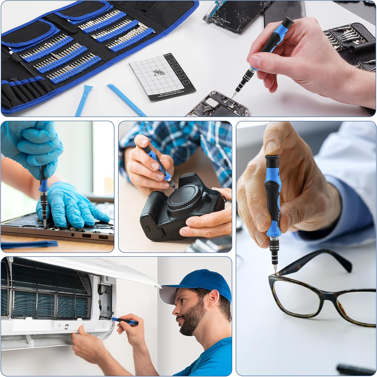 Precision Screwdriver Set, 168 Pcs Small Screwdriver Set with Ergonomic & Retractable Handle, Flexible Shaft, Strong Magnetic Design for iPhone, MacBook, Laptop, PC, Game Console