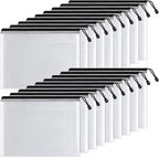 SUNEE Plastic Mesh Zipper Pouch 10x14 in (Black, 18 Packs),Extra Large Water-Resistant Zip Bag for School Office Supplies, Puzzles & Games Organizing Storage