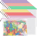 Umriox Zipper Mesh Document Pouch, 16.9x12.4 in (6 Colors, 18 Packs), Clear Zipper Pouches, Waterproof Zipper Pouches for Craft Projects Office Supplies Cosmetics Travel Storage