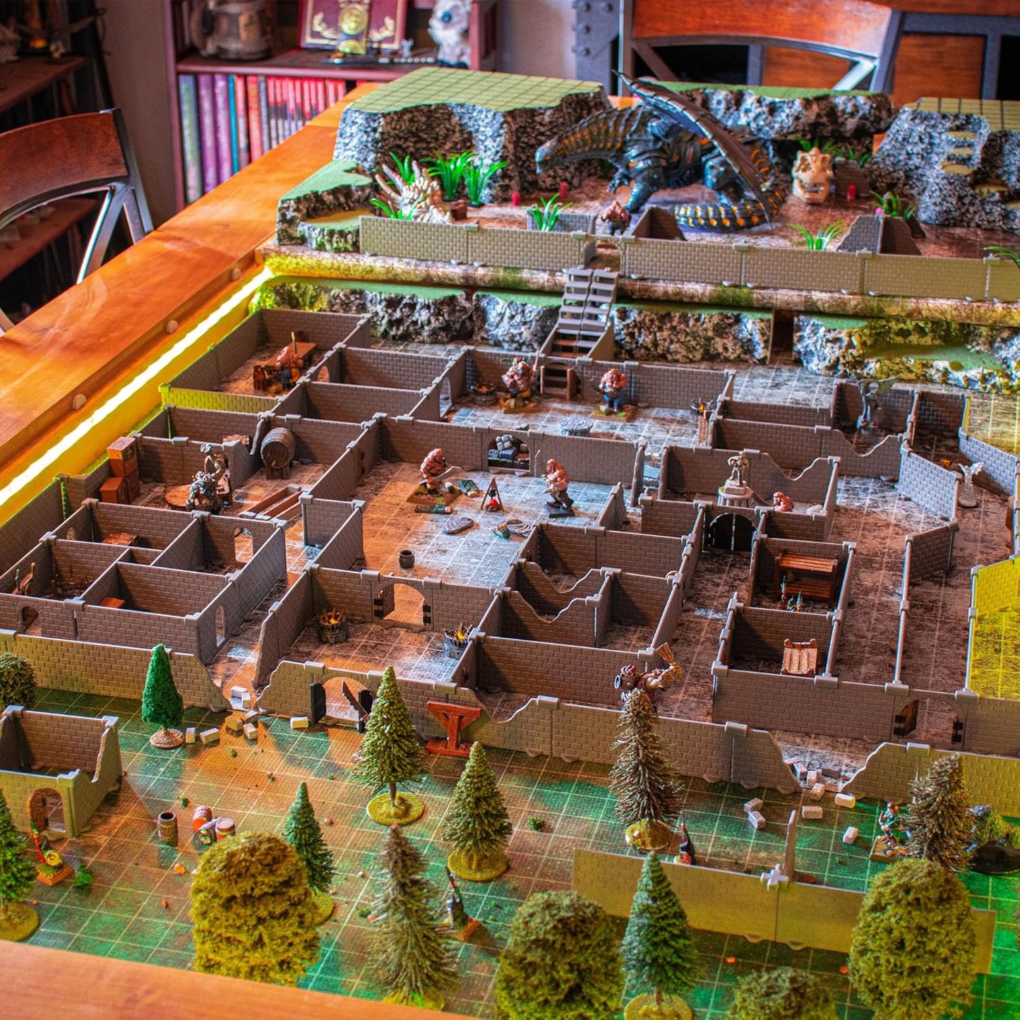 Knight Dungeon Set - Mini Dungeon Castle Cavern DND Terrain for Tabletop RPGs, Dungeons & Dragons, Pathfinder, War Gaming, and More! by DCD (200+pcs, 7sqft, 32rooms)