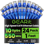 GEARit 1 ft Cat6 Ethernet Cable (24-Pack) - Blue