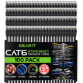 GEARit Cat 6 Ethernet Cable Pack - 100-Pack 0.5 ft Cat6 Ethernet Patch Cables | RJ45 Network Patch Cable, 10 Gbps Snagless Gold-Plated Connectors - Ethernet Cable Cat 6 for PC, TV, Router - Black