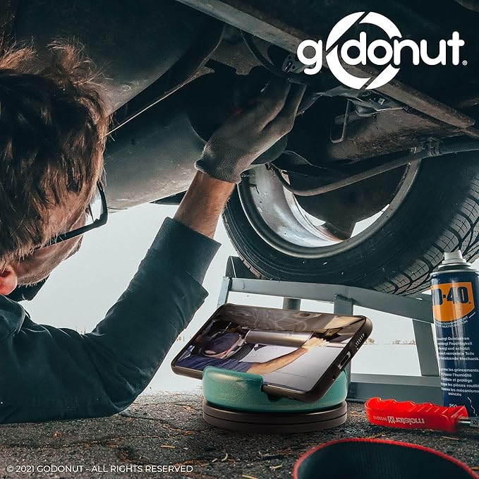 GoDonut – Phone Stand 360 Swivel – Cell Phone Holder + iPad Stand Desk Organizer - Compatible with Tablet, iPhone, Kindle & Most Smartphones – Red