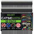 GearIt 50-Pack, Cat5e Ethernet Patch Cable 1 Foot - Snagless RJ45 Computer LAN Network Cord, Black