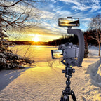 3-Shoe DSLR/Mirrorless/Action Camera Camcorder Phone Stabilizer Expansion Cage Mount Moviemaking Holder Rig YouTube Tiktok Vlogging Video Kit Compatible with GoPro Canon Nikon Sony iPhone Android