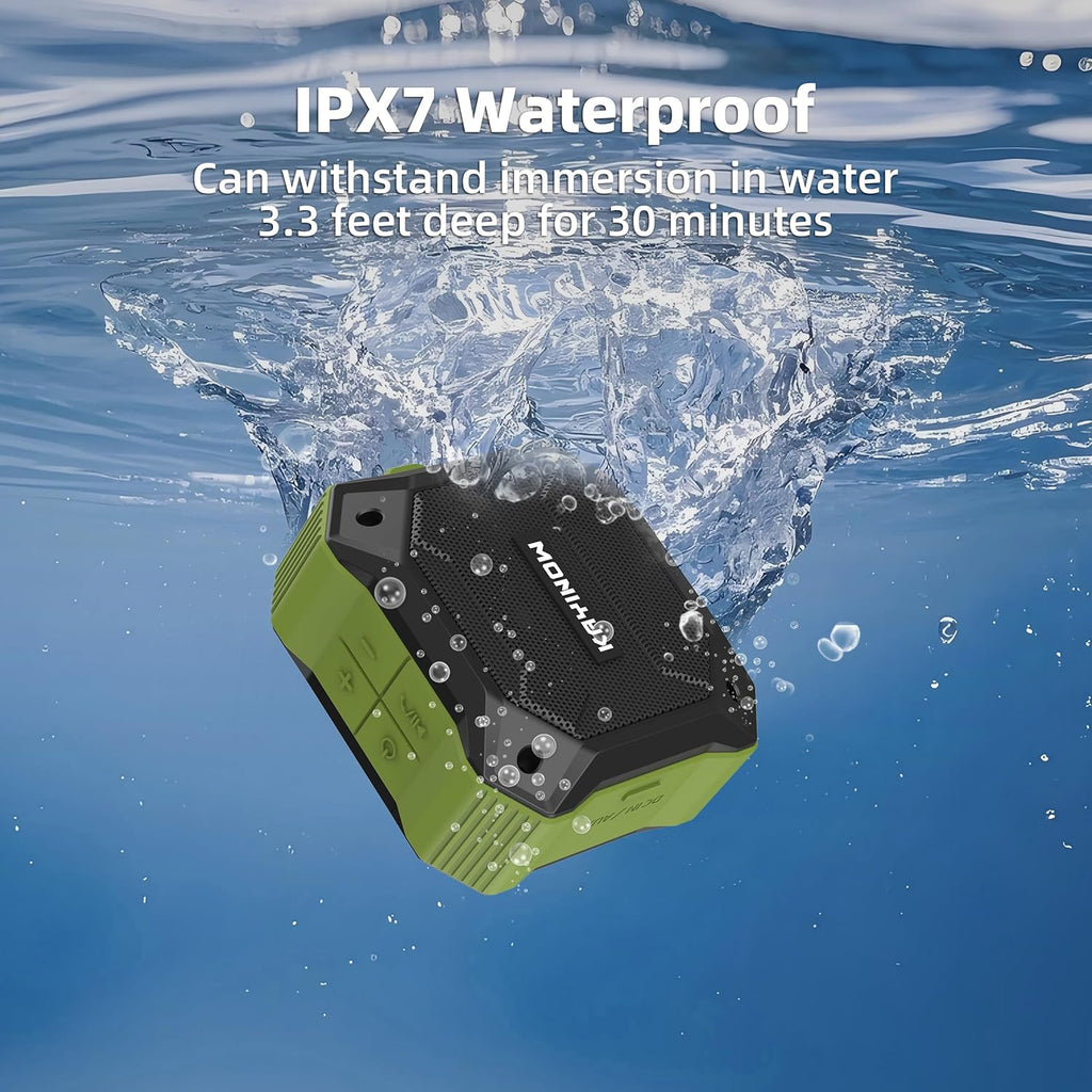 Portable Bluetooth Speaker with IPX7 Waterproofing and Shockproofing, TWS Stereo Pairing and Hands-Free Calling, 12H Playtime, Small Wireless Speaker for Outdoor Scenarios Travel Beach Shower