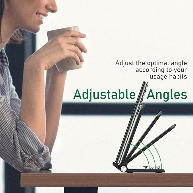 15W Wireless Charger Stand, Foldable Charging Station for Samsung Galaxy S25 S24 S23 S22 S21 S20 Ultra S10 S9 S8 S7 Note10 9 8 7, Desk Stand Up Phone Charger iPhone 16 15 14 13 12 Pro Max