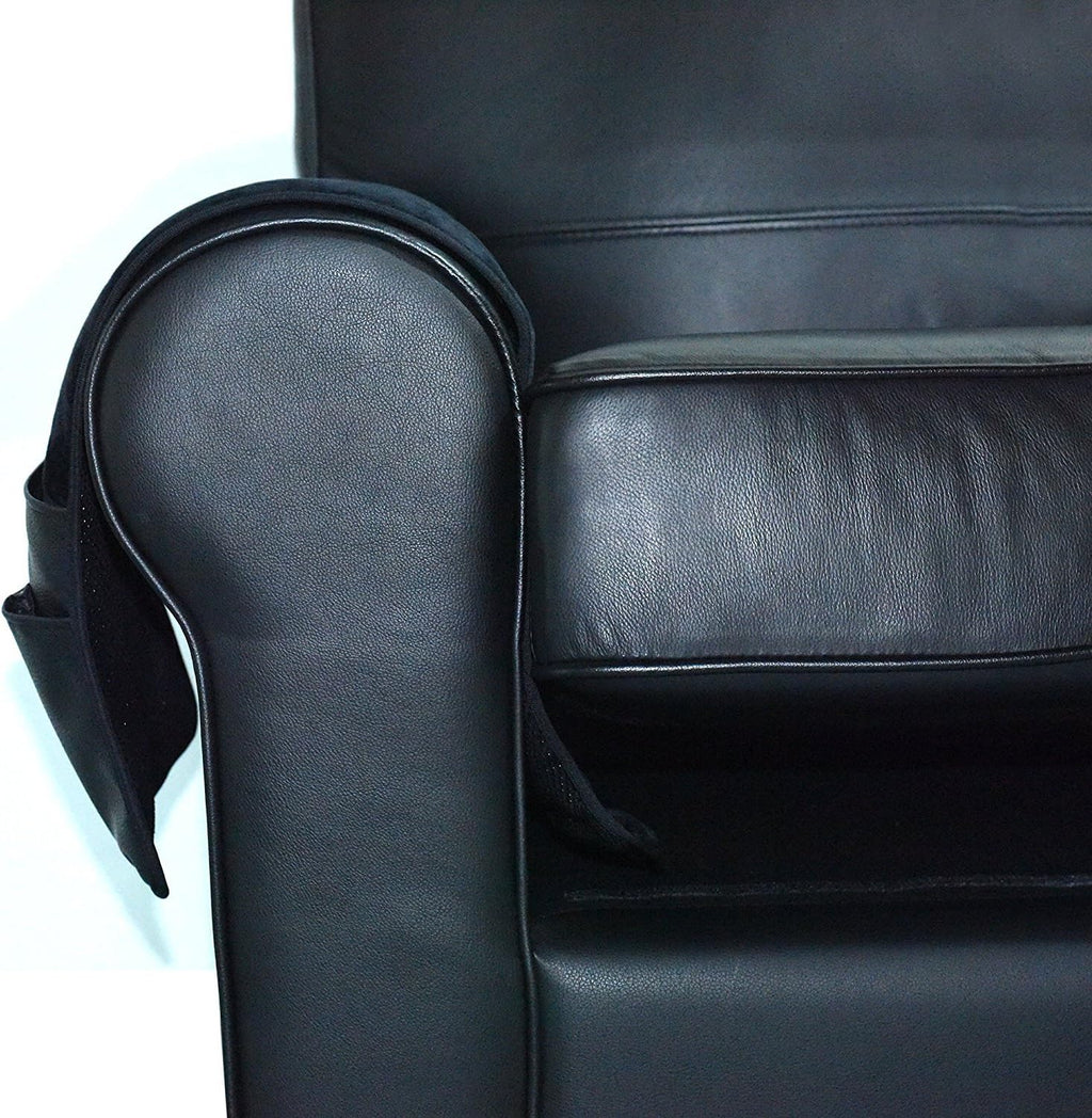 Wanty Velvet Sofa Couch Chair Armrest Soft Caddy Organizer Holder for Remote Control, Cell Phone, Book, Pencil (Black)