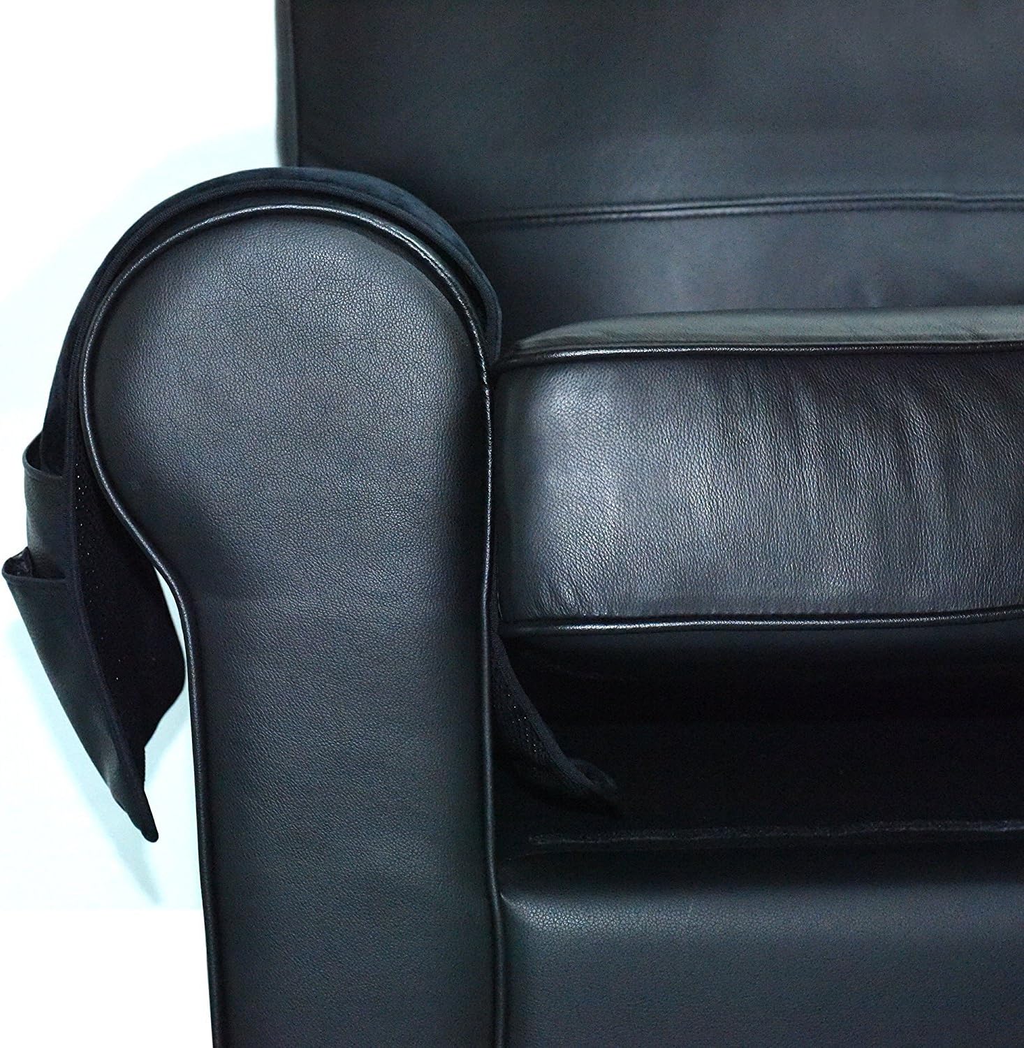 Wanty Velvet Sofa Couch Chair Armrest Soft Caddy Organizer Holder for Remote Control, Cell Phone, Book, Pencil (Black)