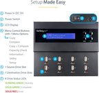 StarTech.com Standalone 1 to 7 USB Flash Drive Duplicator/Cloner / Eraser, Multiple USB Thumb Drive Copier / Sanitizer, System File / Sector-by-Sector Copy, 1.5 GB/min, 3-Pass Erase, LCD, TAA