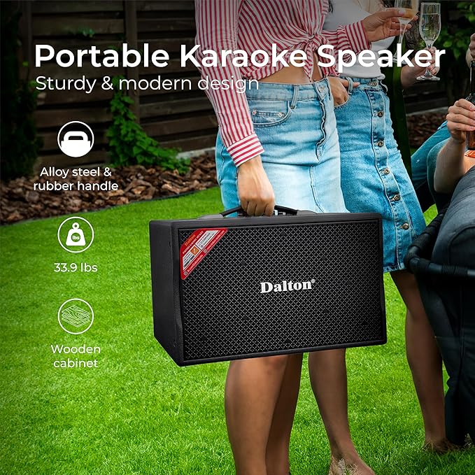 KS10Pro Karaoke Machine for Adults Karaoke Machine with Bluetooth and Wireless Microphone for Adults, Portable Bluetooth Speaker System with 2 Microphones, Loud Speakers for Tv Karaoke and Events Use