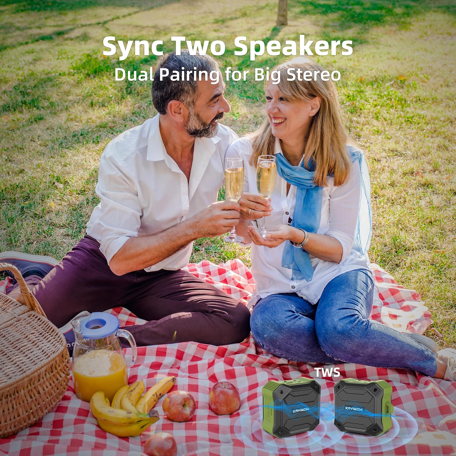 Portable Bluetooth Speaker with IPX7 Waterproof 5W Small Wireless Speakers with TWS Pairing,TF Card/AUX,12 Hours Playtime for Outdoor,Camping,Bathroom,Travel,Beach Use,Gift Ideas