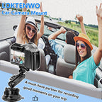 Camera Suction Cup Mount with Ball Head Magic Arm, Twist-Lock Composite Suction Cup Mount on Car Boat Windshield Window with 1/4"-20 Threaded for Action Camera/Camcorder/Phone Holder