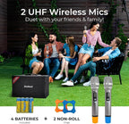 KS10Pro Karaoke Machine for Adults Karaoke Machine with Bluetooth and Wireless Microphone for Adults, Portable Bluetooth Speaker System with 2 Microphones, Loud Speakers for Tv Karaoke and Events Use