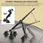 MINIFOCUS Suction Car Mount for Insta360 X5, X4, X3, 5 in 1 Suction Cup Camera Mount Kit with 2in1 Extension Pole, Compatible with Insta360 GoPro Action Camera(Includes 45inch Invisible Selfie Stick)