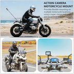Motorcycle Camera Mount for Insta 360 x5,Adjustable GoPro Bike Extension Pole Kit Compatible with Insta360, GoPro, and DJI Cameras - Designed for Bike and Motorcycle Riding Shots