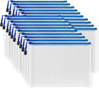 AUSTARK 20 Pcs Zipper File Bags, Plastic Mesh Pouch, Board Game Storage Bag, Waterproof Bags for Office School (B5 Size 11.4''x8.2'', White and Blue)