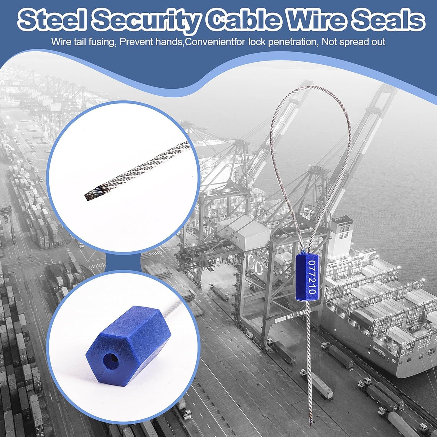 1200 Pieces Security Cable Seals, Metal Number Security Tags for Truck, Trailers, Cargo, Containers, Vans, Oil Tank, Milk Vehicle (White, 1200 Pack)