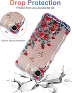 Jusy Compatible with iPhone 16e, Colorful Retro Oil Painting Printed Flower Laser Glossy Pattern Cute Curly Wave Phone Case Soft TPU Cover for Girly Women - Beige