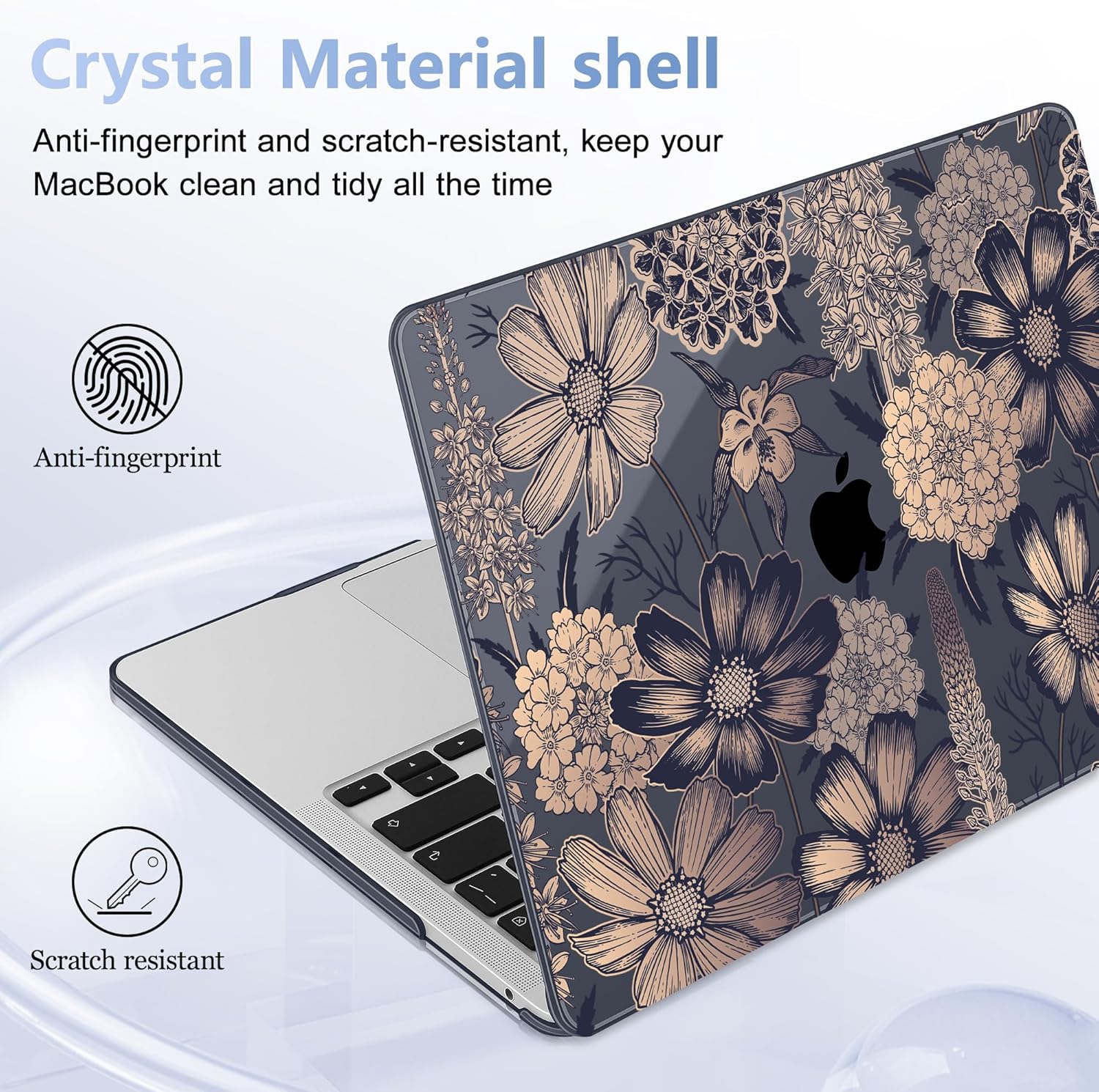 Case for MacBook Pro 13 inch with/Without Touch Bar (2016-2022, M2 A2338 M1 A2289 A2251 A2159 A1989 A1706 A1708), Hard Shell + Keyboard Cover + Dust Plug - Spring Floral