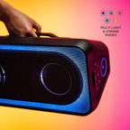 Altec Lansing Shockwave 200 Wireless Party Speaker 180W Bluetooth Speaker with a Long Lasting 12 Hour Battery, Multi LED Party Modes, Multiple bass Boost Modes, Party Sync, AM/FM Radio