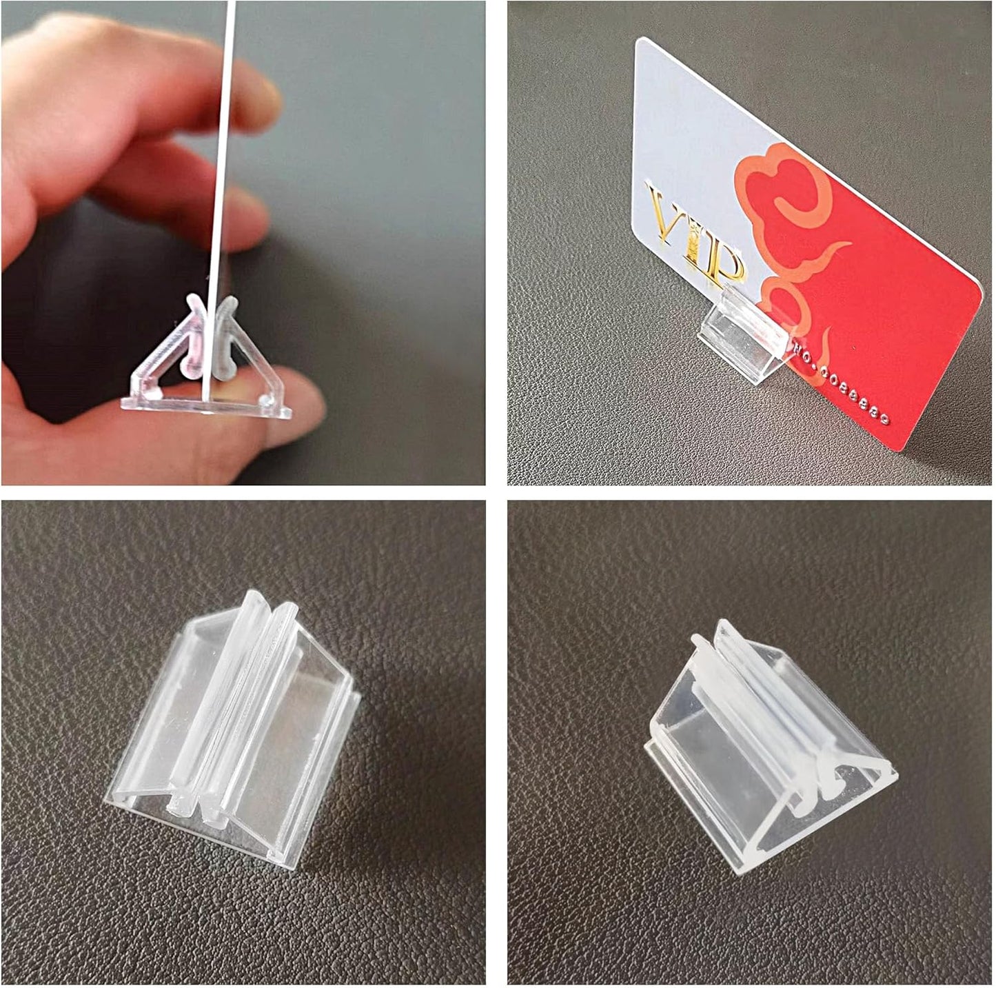 120 PCS Plastic Game Card Stands Colorful Blank Board Markers Holder for Price Tags Menus Labels Party Favor Supplies 6 Colors