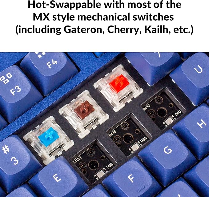 Keychron Q3 RGB Tenkeyless Layout QMK/VIA Programmable Macro Hot-swappable Wired Custom Mechanical Keyboard with Gateron G Pro Blue Switch Double Gasket Compatible with Mac Windows Linux (Blue)