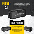 CARBINOX Portable Bluetooth Speaker with IPX7 Waterproof, Type-C Fast Charging, 3D Surround Sound, 18m Range, Black