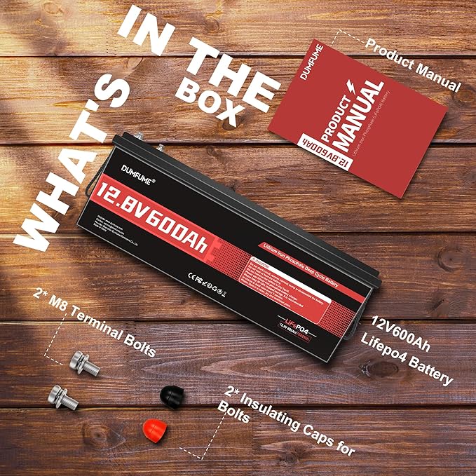 12V 600Ah LiFePO4 Battery, Built-in 200A BMS, 7680Wh Energy 10000+ Deep Cycles Rechargeable 12 Volt Battery Perfect for RV, Solar System, Off Grid, Home Energy Storage