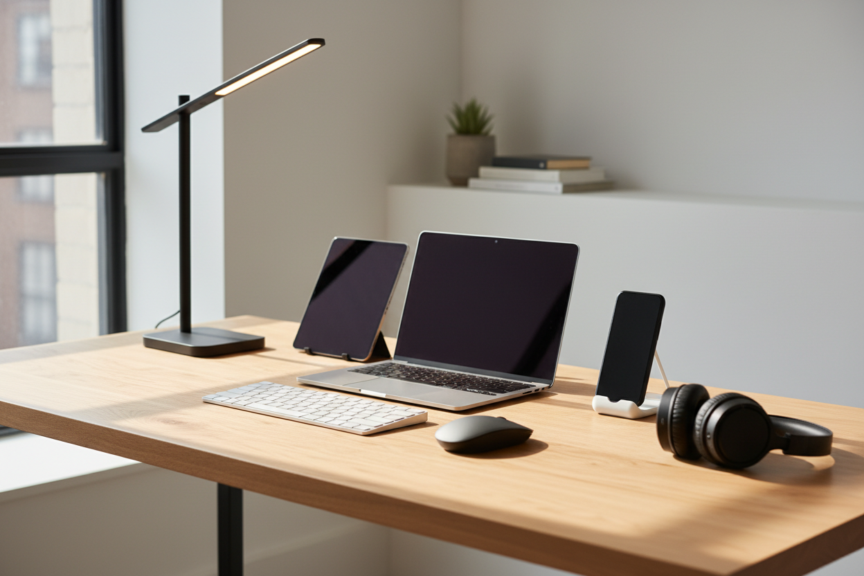 Home & Office Electronic Devices

Our home and office electronics are designed to improve productivity and comfort.

Everyday electronic devices for workspaces

Home-use electronic solutions

Compact, durable, and easy-to-use designs
Ideal for: Remote work, home offices, and daily use. (make it real photo)